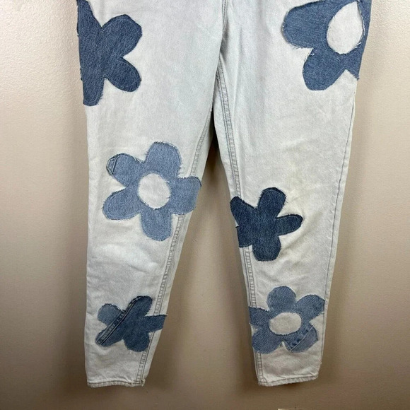 VTG Levi's 521 Jeans Womens Size 8 Floral Applique 90s 1994 Light Wash High Rise - Picture 5 of 15